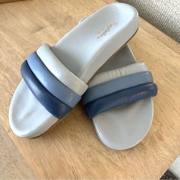 Seychelles Low Key Slides in Multi Blue Leather, 7, NWOB - Picture 10 of 10